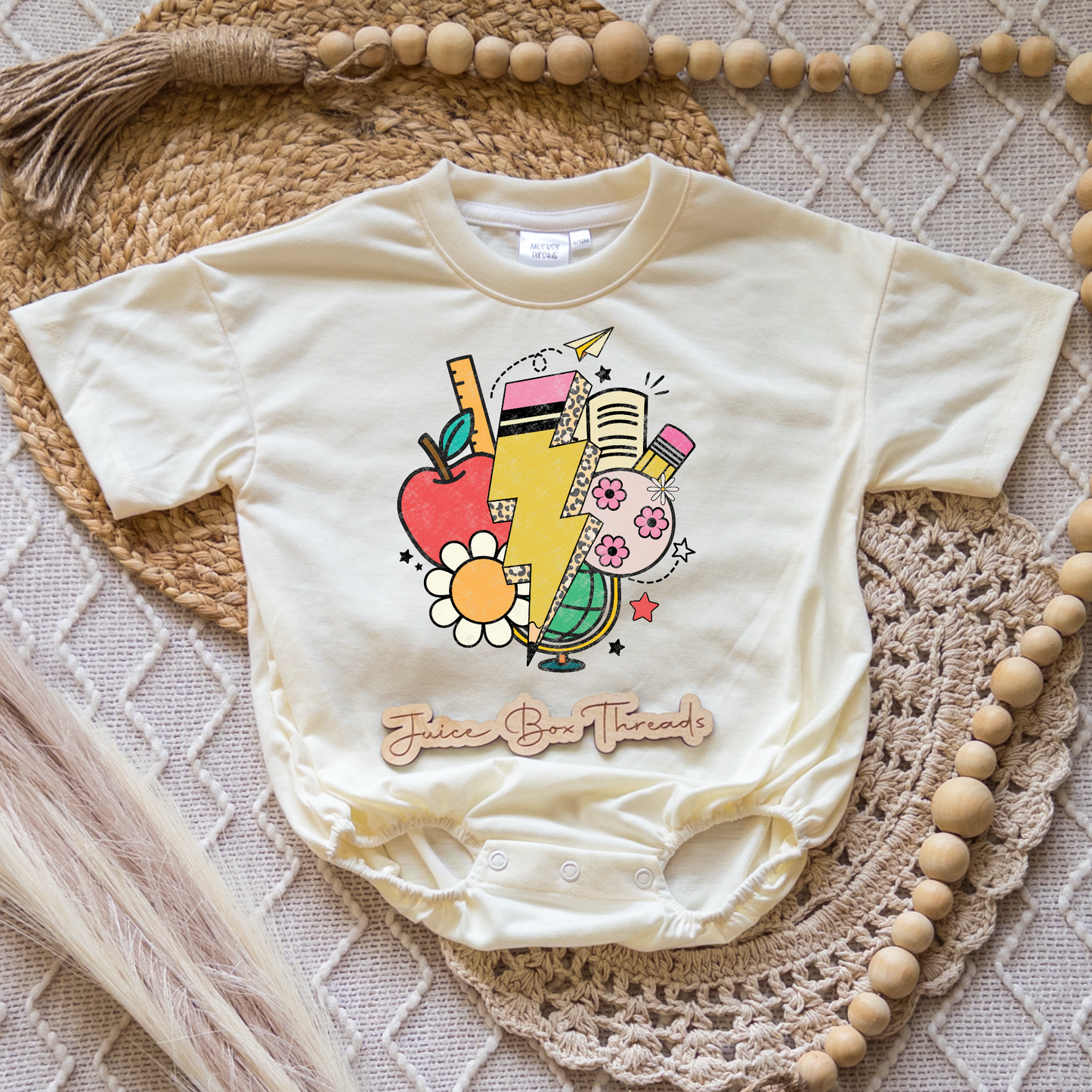 School Collage Romper/Tee