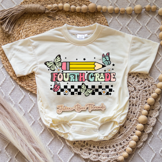 Fourth Grade Butterfly Romper/Tee