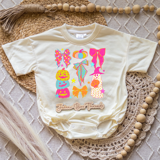 Preppy Halloween Collage Romper/Tee