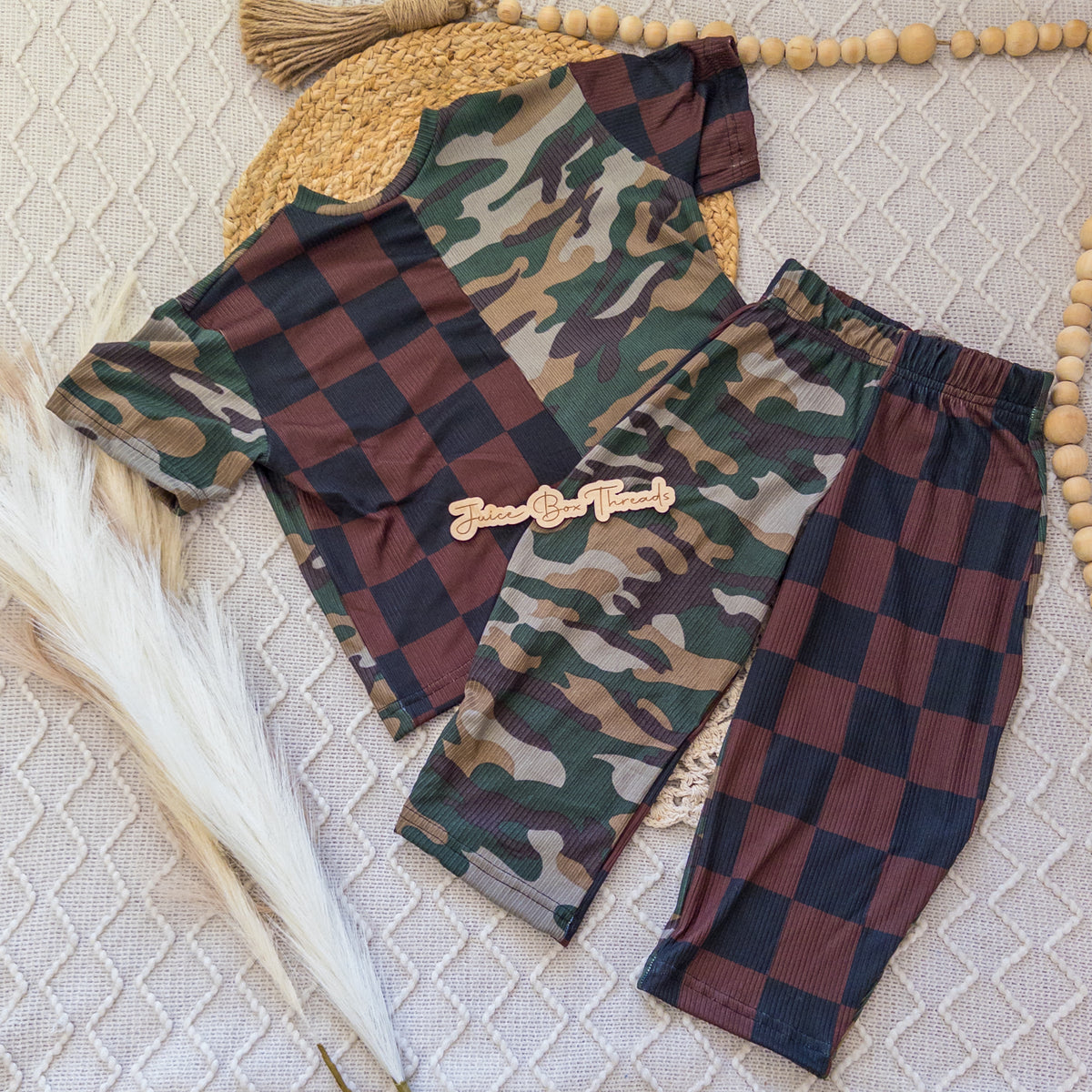 Mystery Split Sets-- Boxy Tee and Flows or Barrels CAMO/CHECKERED
