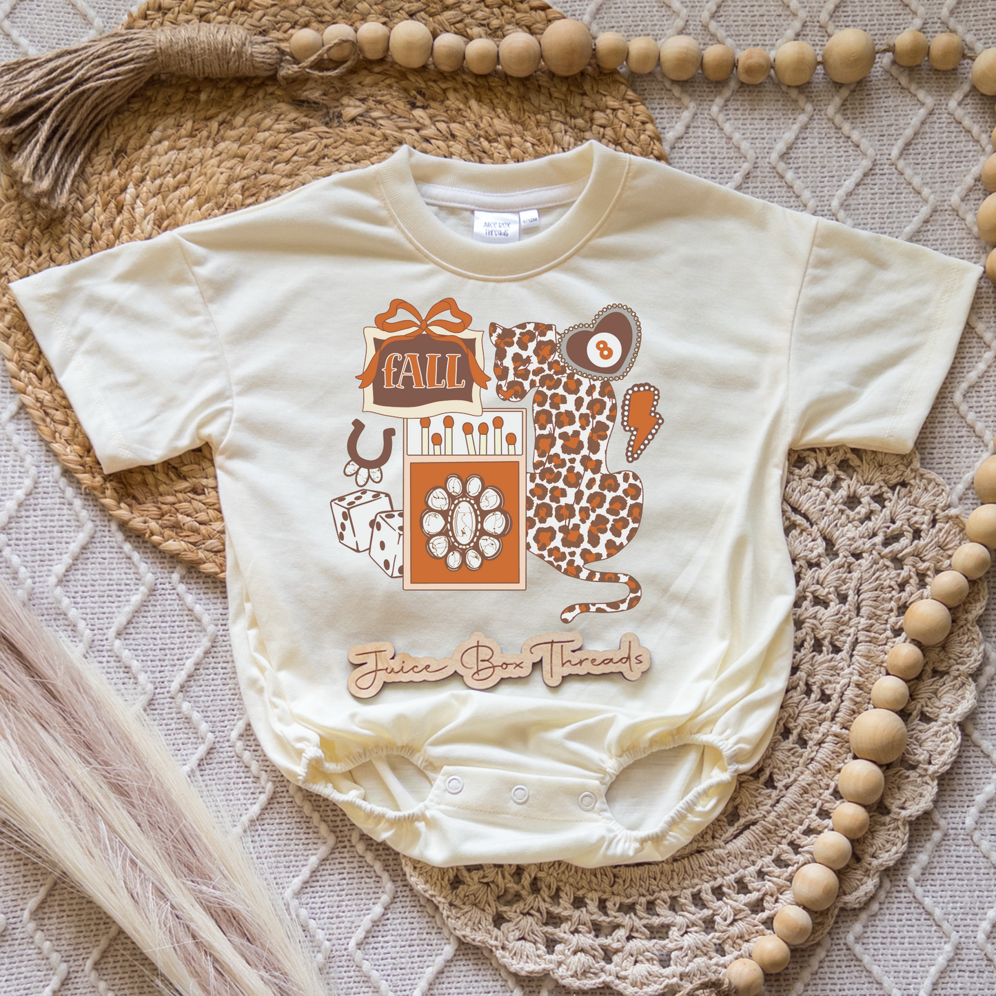 Fall Leopard Collage Romper/Tee