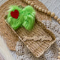 Green Fur and Heart Bow