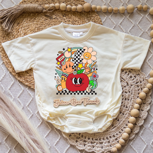 Apple School Collage Romper/Tee