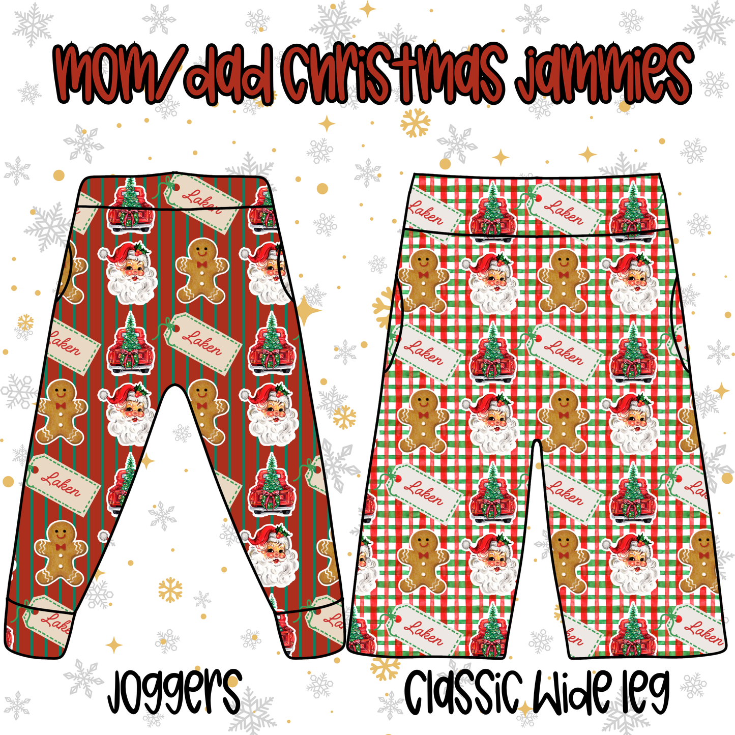 Mom/Dad Christmas Jammies (NO NAME VERSION)