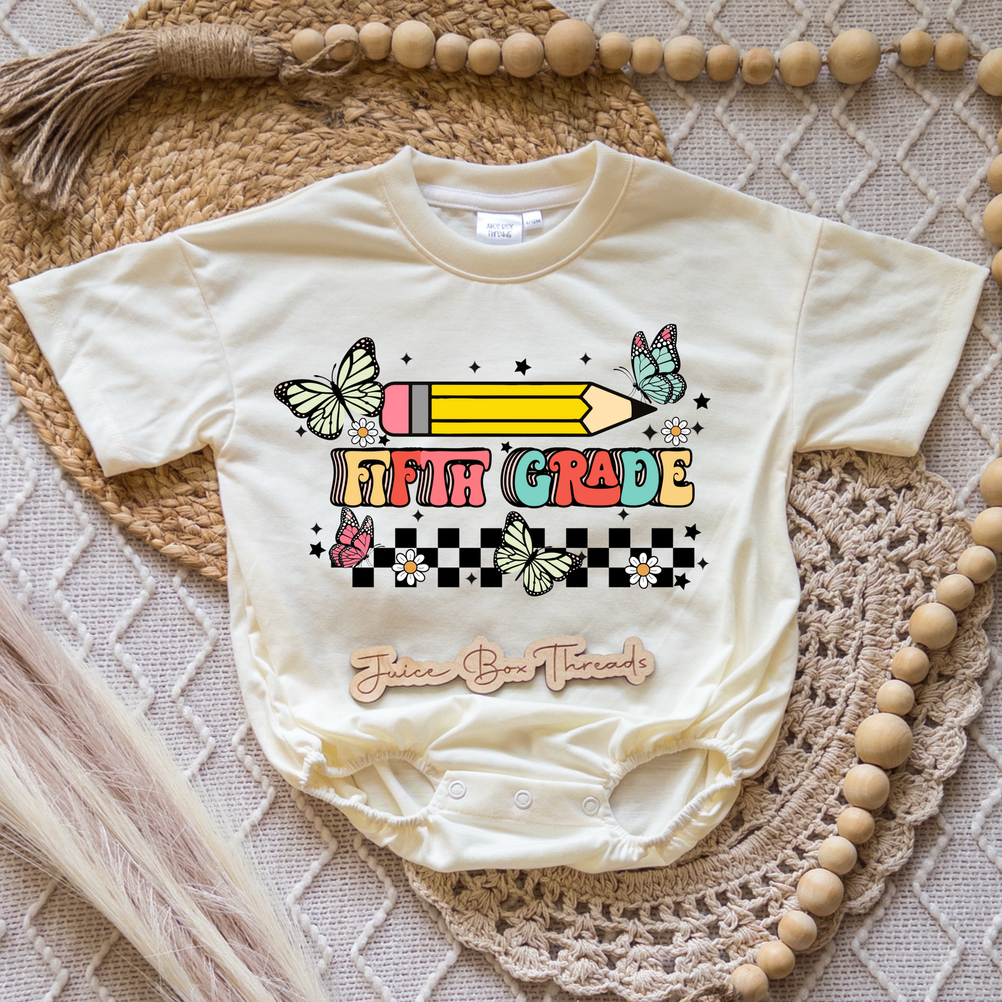 Fifth Grade Butterfly Romper/Tee