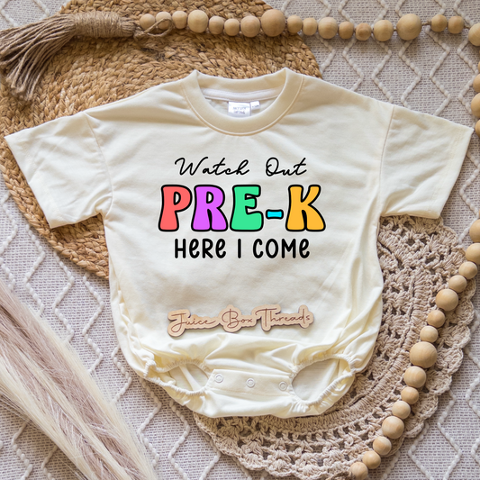 Watch Out Pre-K Here I Come Romper/Tee
