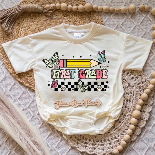 First Grade Butterfly Romper/Tee