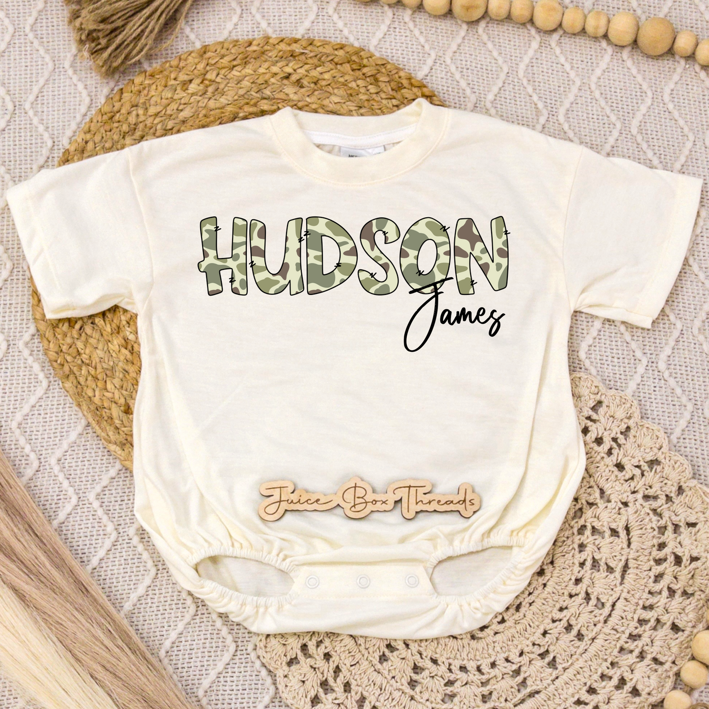 Duck Camo Name Romper/Tee