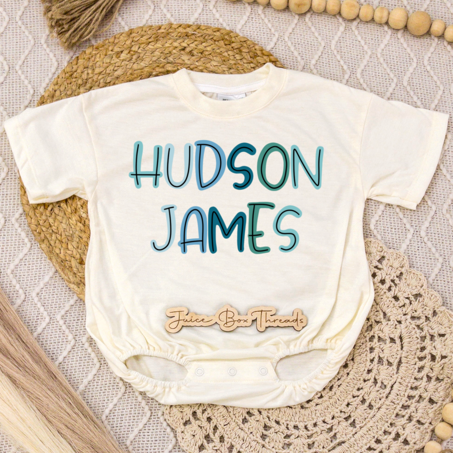 Blue Name Romper/Tee