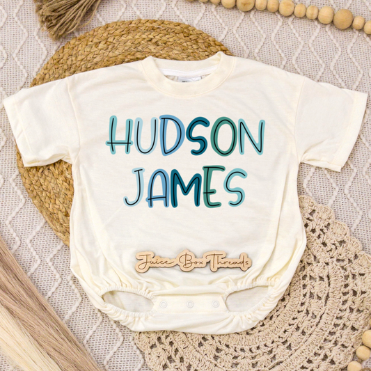 Blue Name Romper/Tee