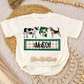 Cow, Fish, Dog Name Romper/Tee