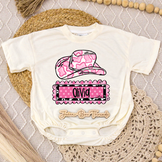 Cowgirl Hat Name Romper/Tee