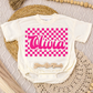 Pink Checkered Name Romper/Tee