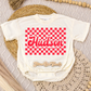 Red Checkered Name Romper/Tee