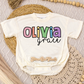 Pastel Rainbow Name Romper/Tee