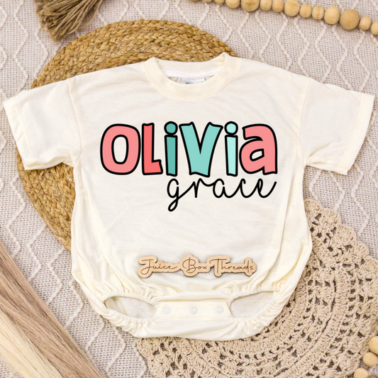 Beachy Name Romper/Tee