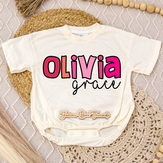 Pink Name Romper/Tee