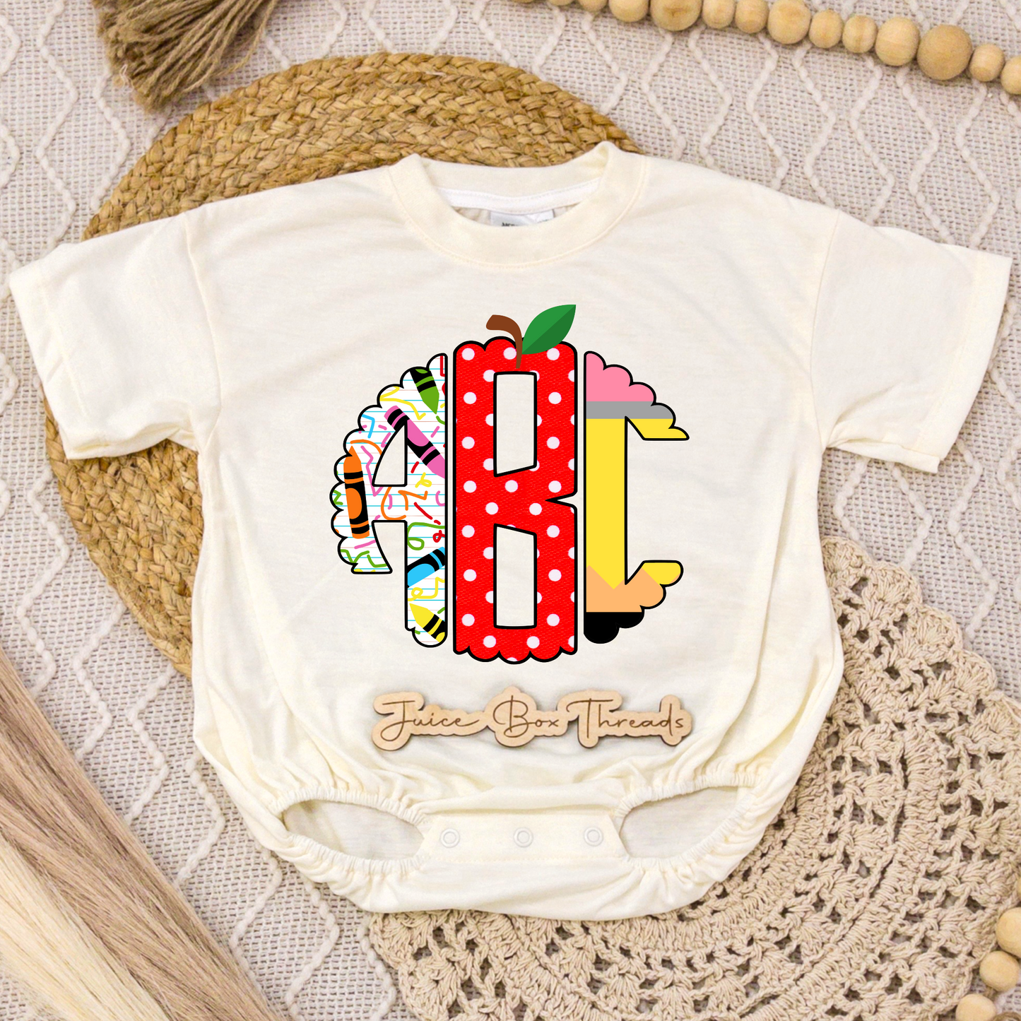 School Monogram Romper/Tee