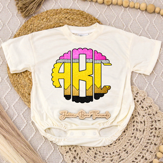 School Monogram Romper/Tee