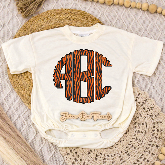 Tiger Monogram Romper/Tee