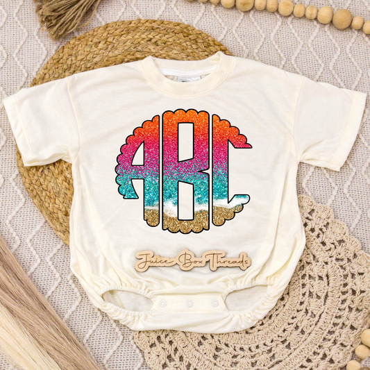 Beach Monogram Romper/Tee
