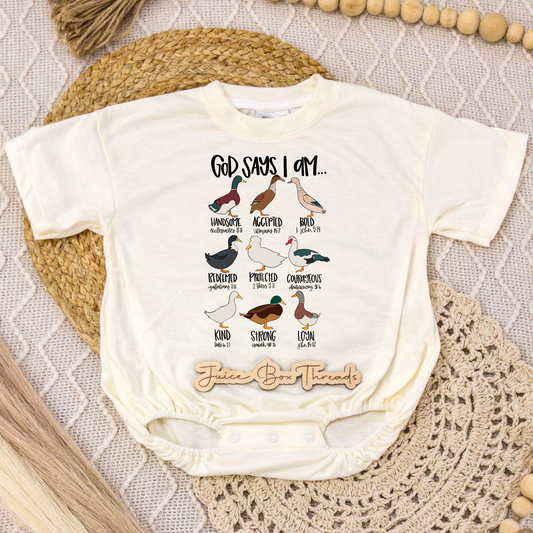 God Says I am Duck Romper/Tee