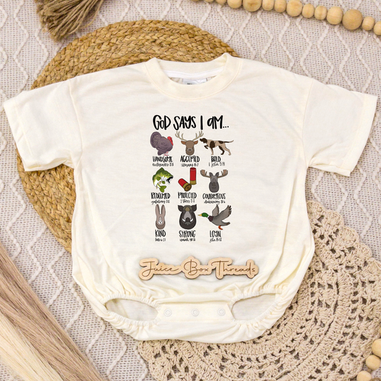God Says I am Hunting Romper/Tee