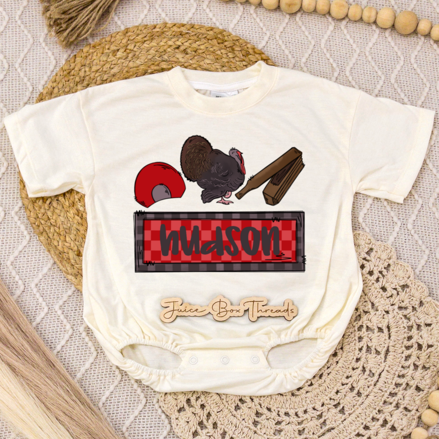 Turkey Hunting Name Romper/Tee