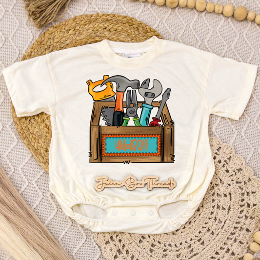 Boy Toolbox Name Romper/Tee
