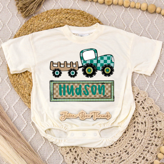 Tractor Name Romper/Tee