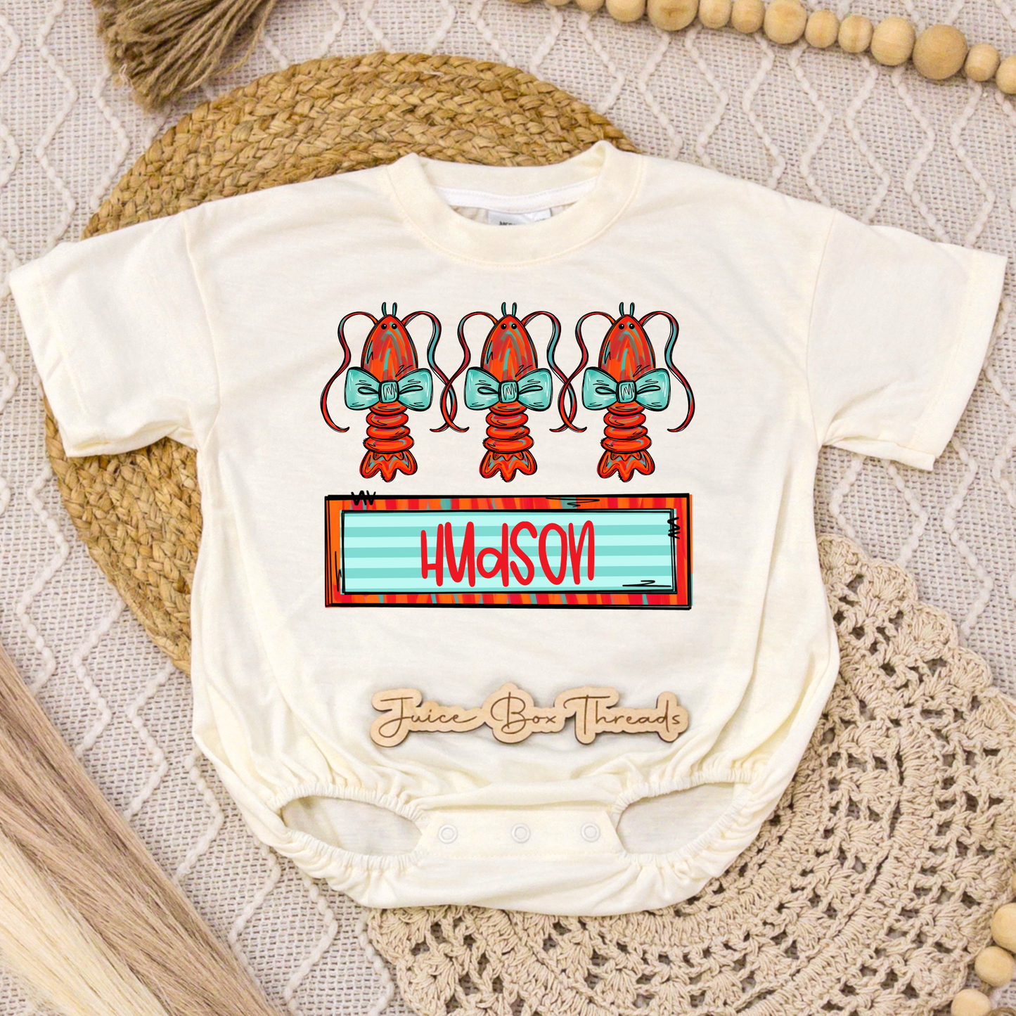 Boy Crawfish Name Romper/Tee