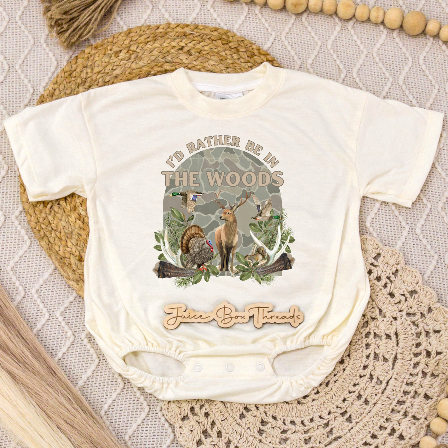 I'd Rather Be in the Woods Romper/Tee