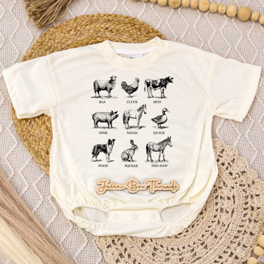 Farm Animal Noises Romper/Tee