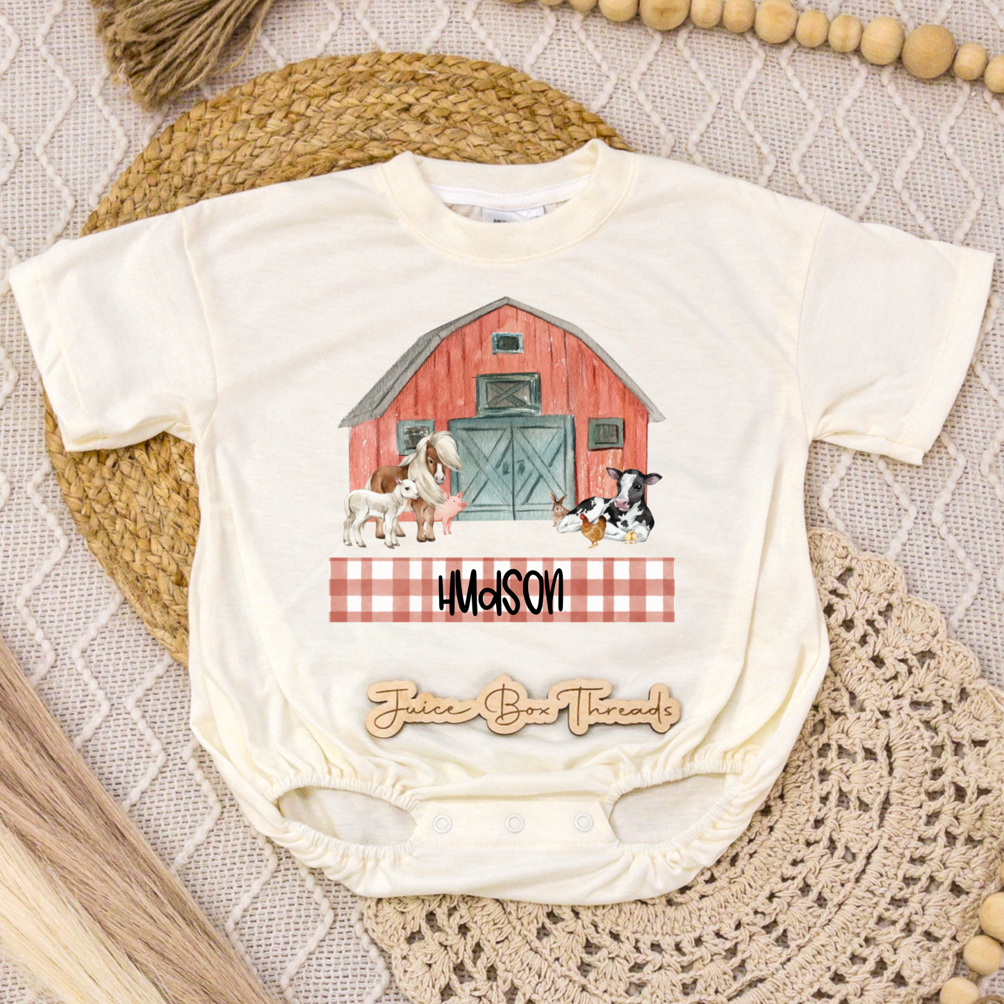 Barn Animals Name Romper/Tee