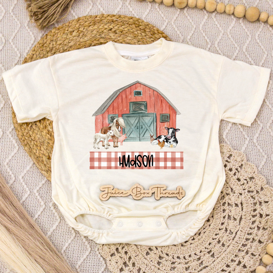 Barn Animals Name Romper/Tee