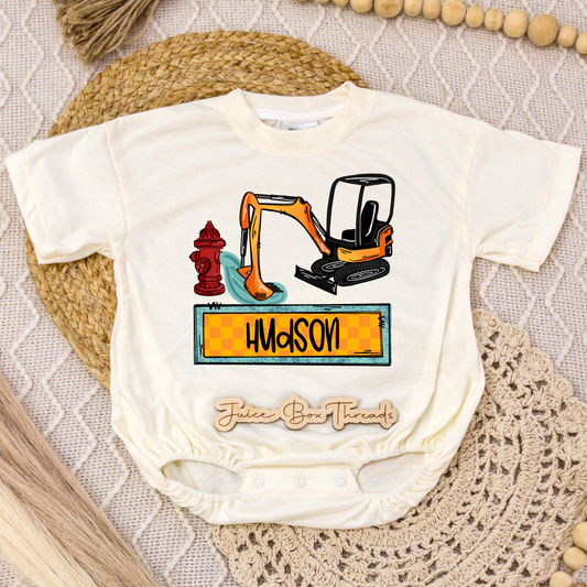 Excavator Name Romper/Tee