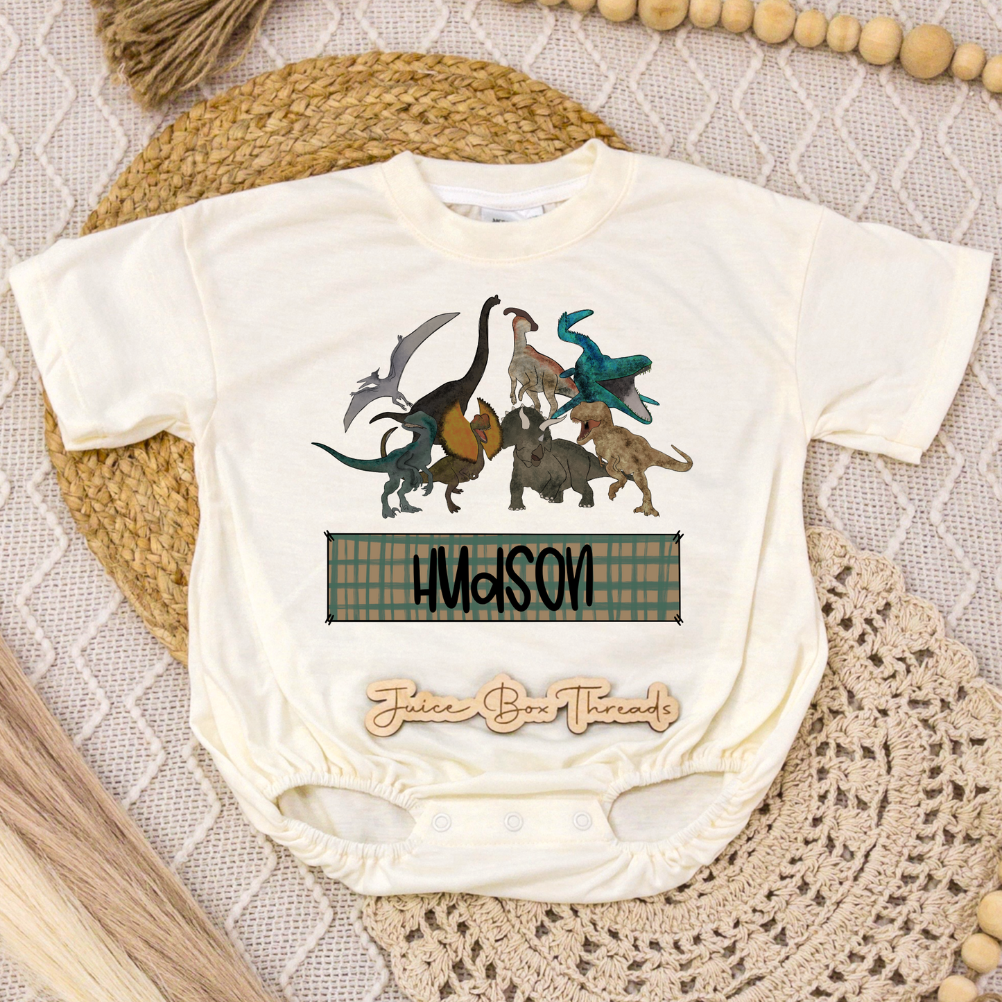 Dino Name Romper/Tee