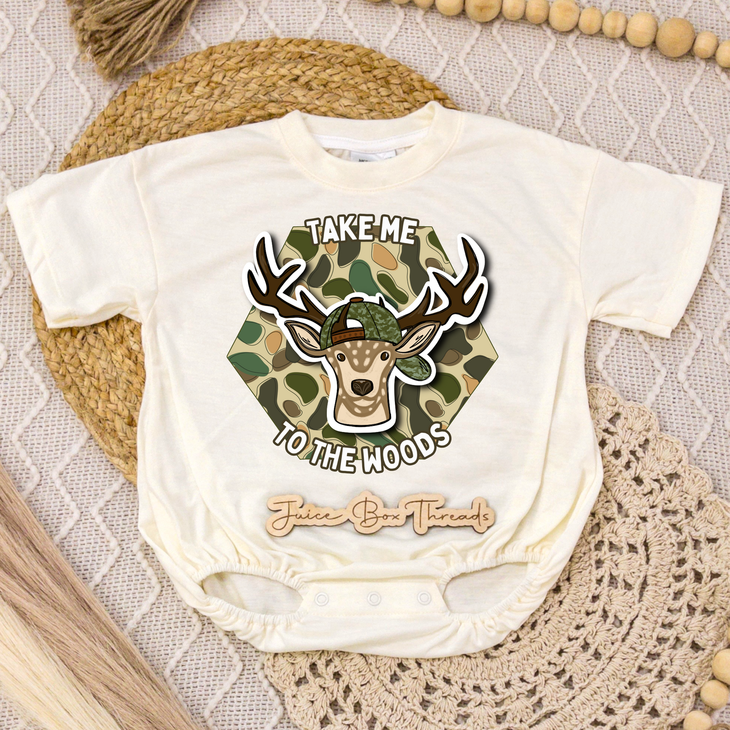 Take Me to the Woods Romper/Tee