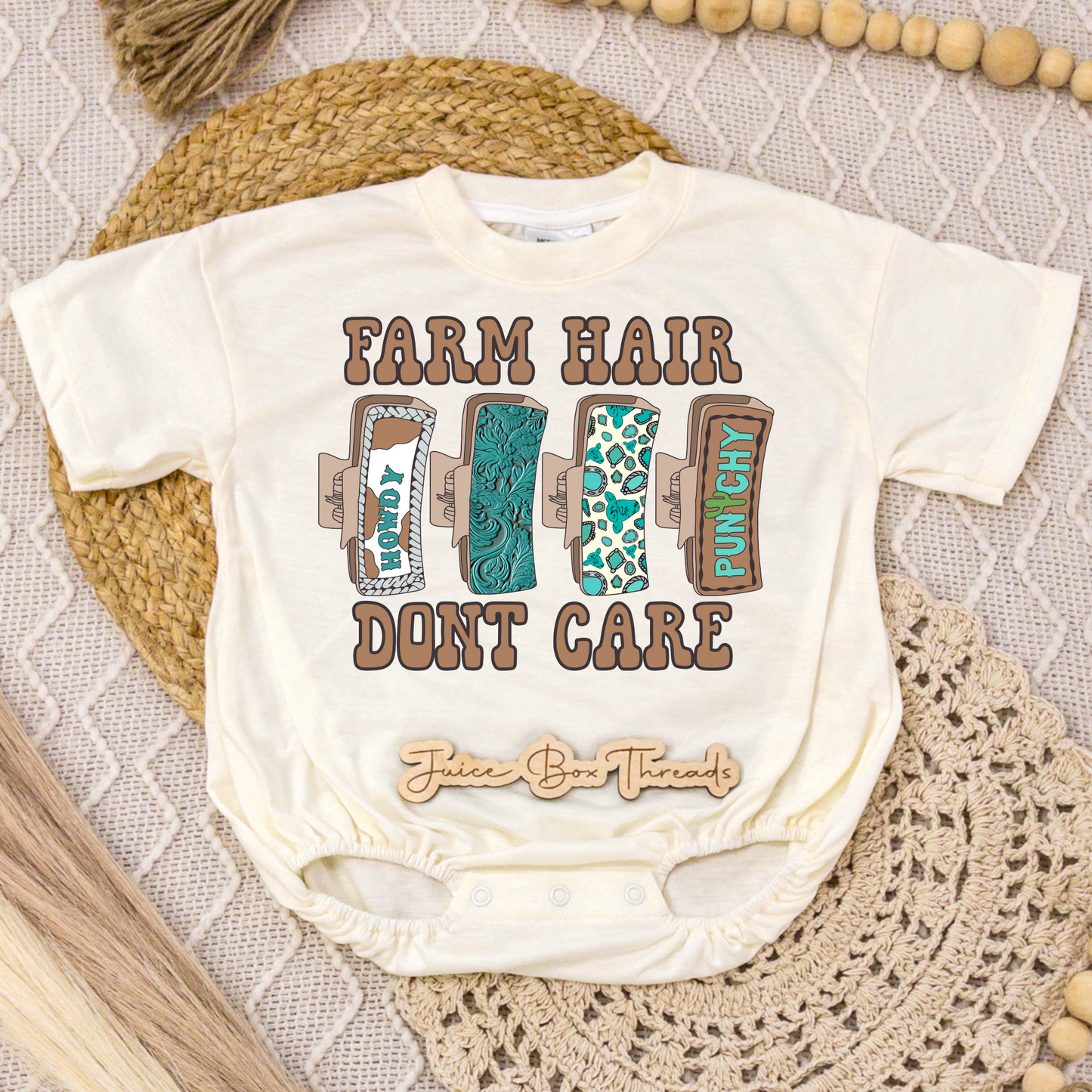 Farm Hair Don't Care Romper/Tee