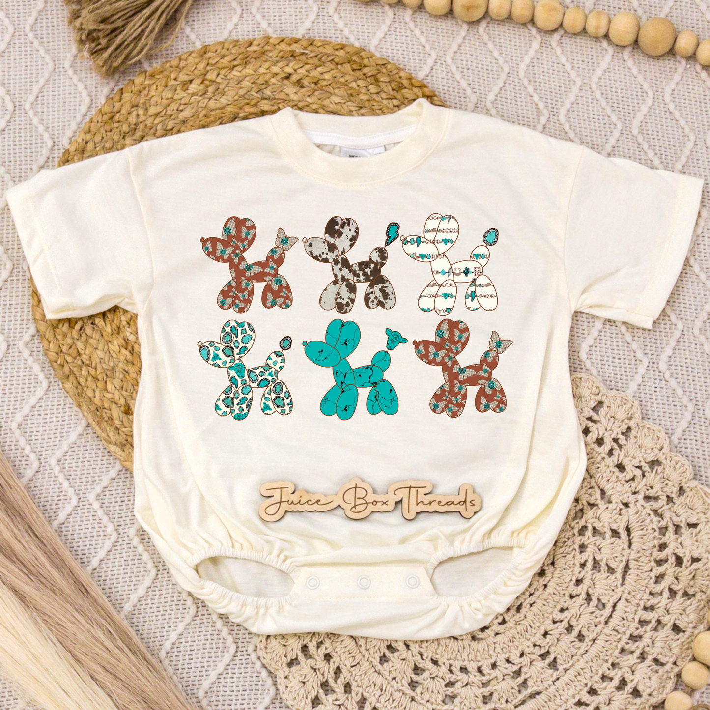 Western Balloon Dogs Romper/Tee
