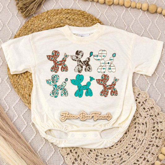 Western Balloon Dogs Romper/Tee