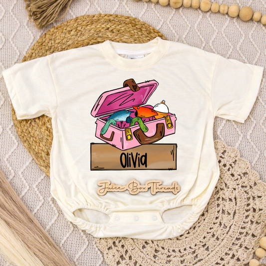 Girl Tackle Box Name Romper/Tee