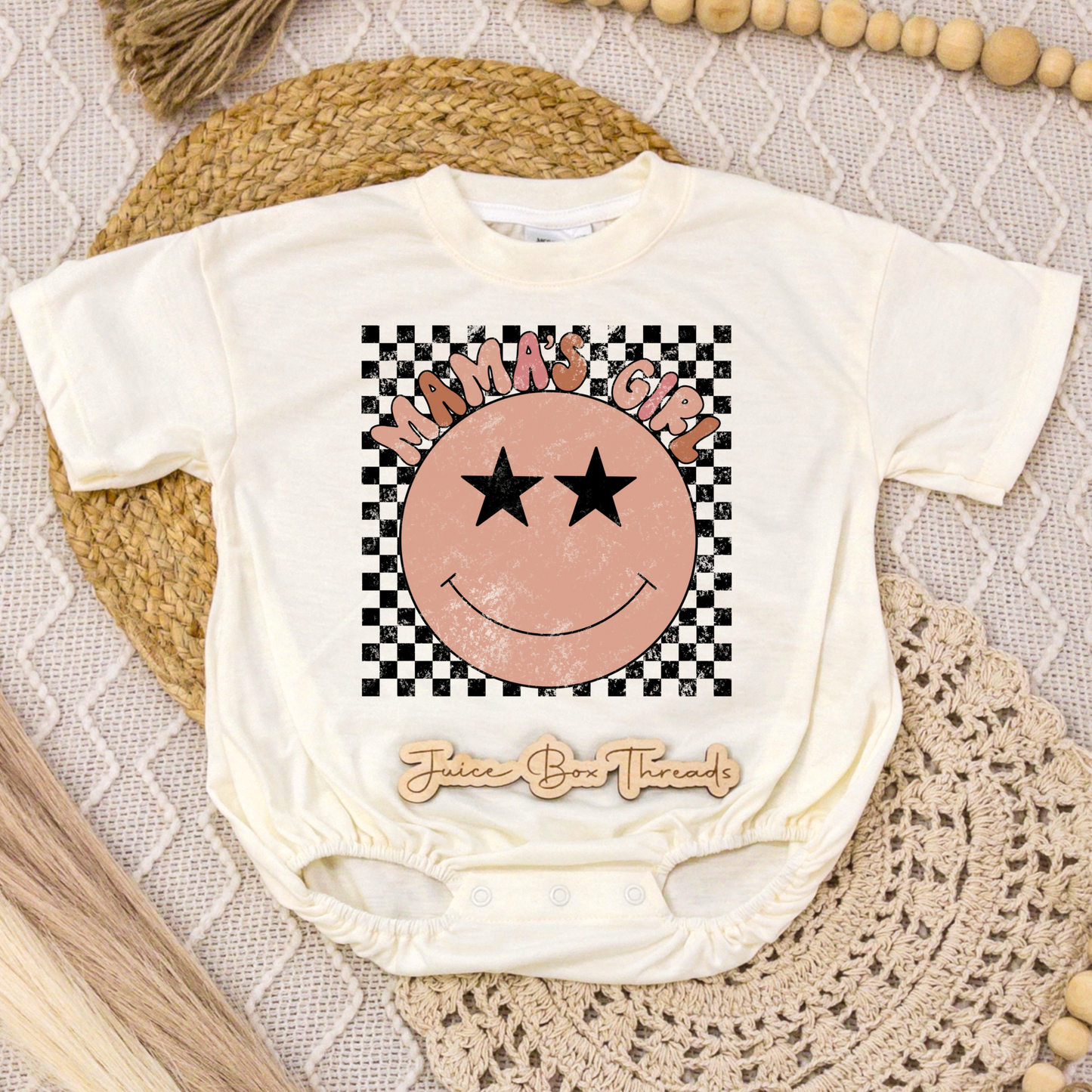 Mama's Girl Checkered Romper/Tee
