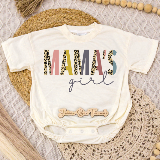 Mama's Girl Half Leopard Romper/Tee