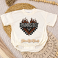 Mama's Boy Flaming Heart Romper/Tee