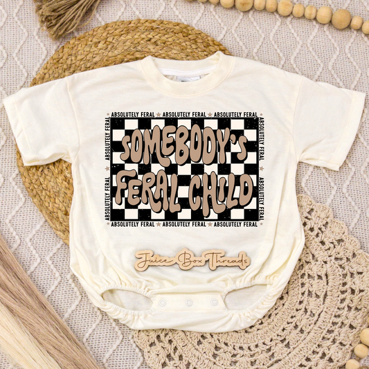 Somebody's Feral Child Romper/Tee