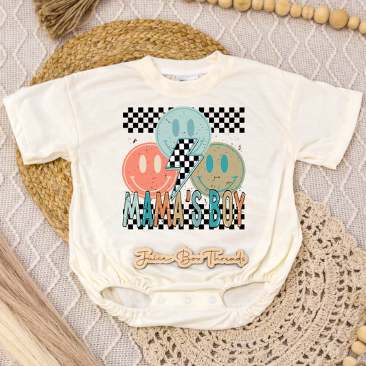 Mama's Boy Checkered Romper/Tee