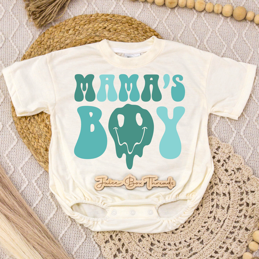 Mama's Boy Blue Drip Romper/Tee