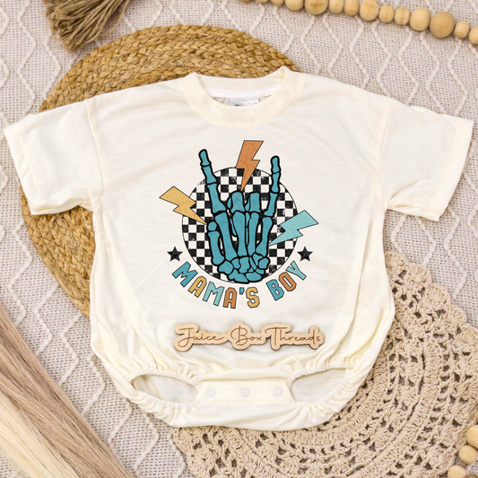 Mama's Boy Skelly Hand Romper/Tee