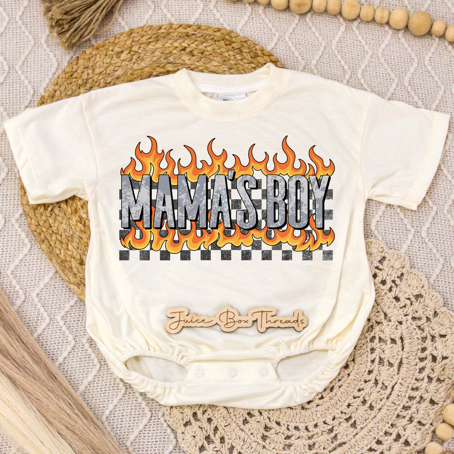 Mama's Boy Flame Romper/Tee